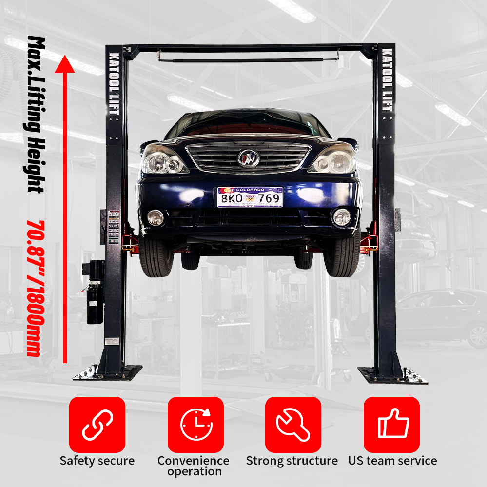 KATOOL KT-AM120SD 12000 lbs. Clear Floor Two Post Lift with Direct Drive and Assym Arms - Image 3