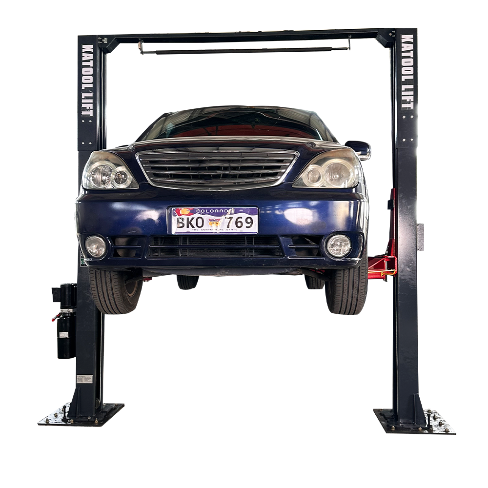KATOOL KT-AM120SD 12000 lbs. Clear Floor Two Post Lift with Direct Drive and Assym Arms - Image 2